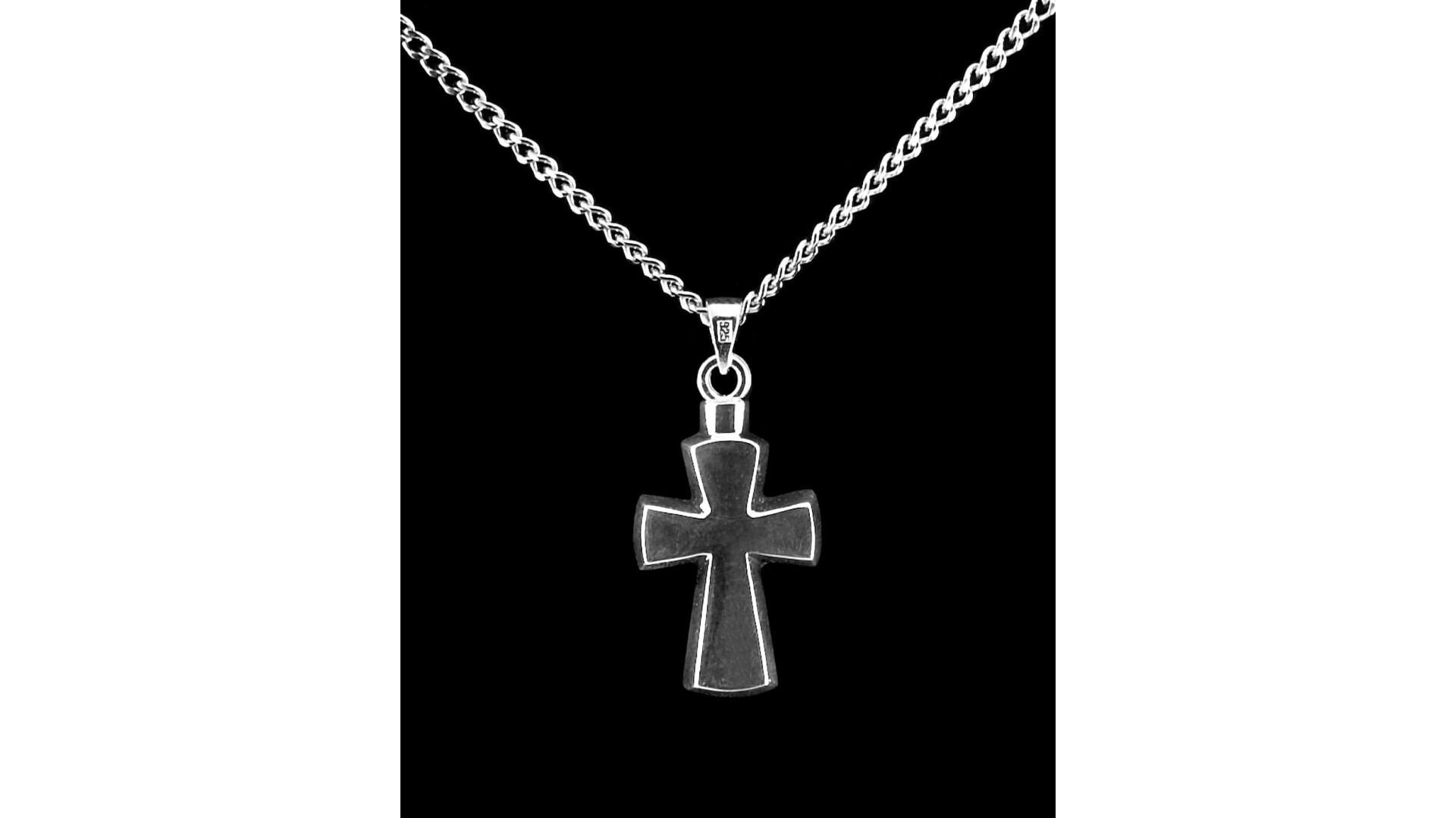 Sterling Silver Stylized Cross Cremation Pendant #36-518